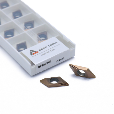 Plaquettes de tournage en carbure TBP 60FR-20 pour l'usinage de pièces en acier sur tour CNC avec opérations de coupe lisse