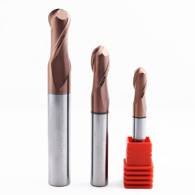 Fraise en bout à boule en carbure de 6 mm, 2 flûtes, pour l'usinage des métaux