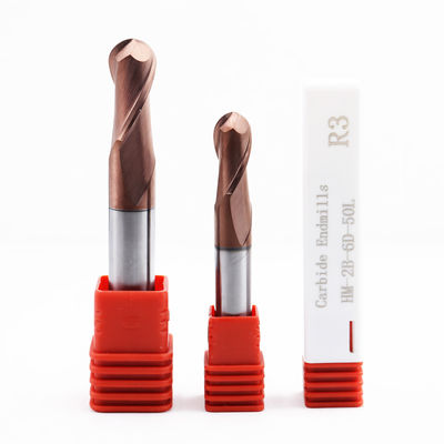 Fraise en bout à boule en carbure de 6 mm, 2 flûtes, pour l'usinage des métaux