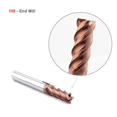 Insert de fraisage au carbure de tungstène 4 Flûte pour revêtement HRC60 en acier AlTiN