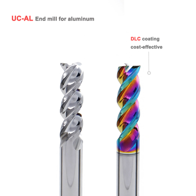 Fraise en bout carbure à 3 cannelures DLC pour la coupe CNC de l'aluminium